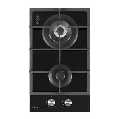 Devanti Gas Cooktop 30cm 2 Burner Black • $213