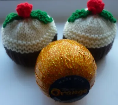 £9 • Buy 6 Chocolate Orange Covers Christmas Pudding Design - Hand Knitted
