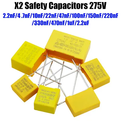 275V X2 Safety Capacitor 2.2/4.7/10/22/47/100/150/220/330/470 NF 1/2.2 UF 1/5pcs • $1.59