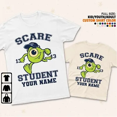 Personalize Monsters Inc Scare Student Mike Portrait Monster Inc Family Shirt  • $21.99