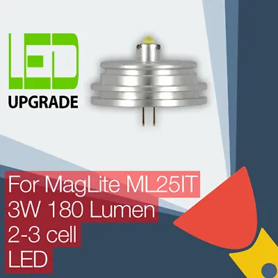 MagLite ML25IT LED Conversion/upgrade Bulb Torch/flashlight 2C/3C Cell • £11.95