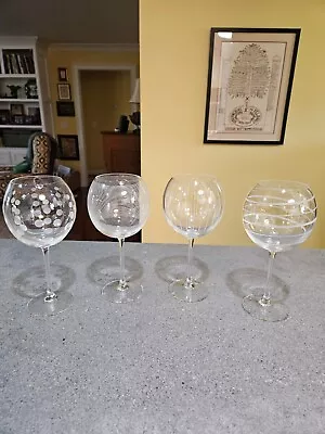 4 Mikasa Cheers Balloon Crystal Wine Goblets Glasses 24.5oz  9  Set Of 4 • $19.99