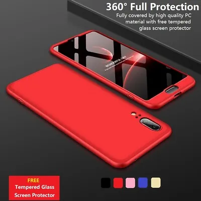 360° Full Body Hard Phone Case Cover Tempered Glass Huawei P20 P30 P40 Lite/Pro • £3.99