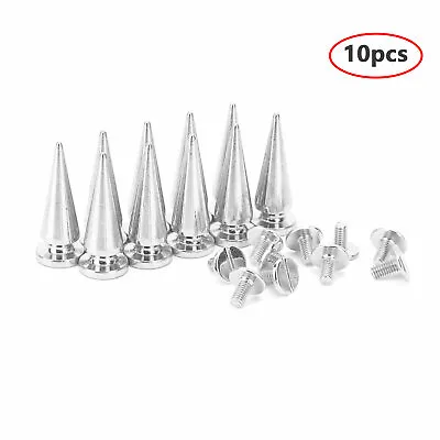$7.99 • Buy 10Sets Cone Spikes Metal Punk Rivets Stud Screw Back For Leather Craft Bag Decor