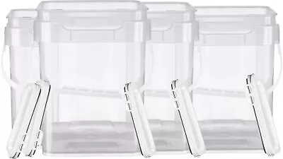 1 Gallon Clear Food Grade BPA Free Bucket With Lid Made In USA - Pack Of 5 • $47