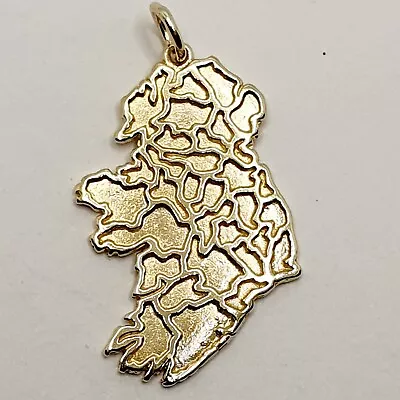 Fancy 9ct Gold Ireland Map Solid Yellow Gold 375 Charm / Pendant Hallmarked  • £169