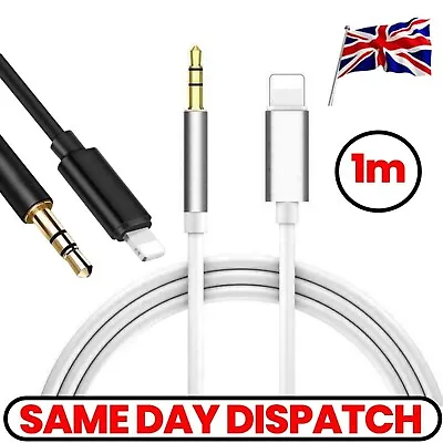 3.5mm Jack AUX Adapter Cable To Car Music Audio For IPhone 13 12 11 7 8 X XS XR • £3.49