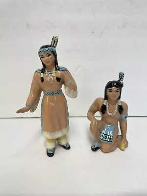 Vtg Ceramic Arts Studio Boy & Girl Indian Figurine Set CAS Betty Harrington Exc! • $95