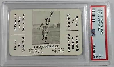 Vintage 1936 Baseball Card S & S Game  Frank Demaree  Chicago Cubs Psa Ex 5! • $18.88