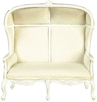 Dollhouse White Medieval Double Porter Chair JBM Miniature Hall Furniture 1:12 • $141.99