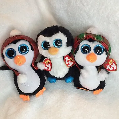 Ty Beanie Boos Lot Of 3 Penguins: 6  Waddles Gale & Cheer With Mint Tags • $18