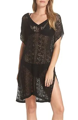 Echo 162301 Womens Swimwear Pointelle Cover-Up Caftan Black Size One Size • $25.20