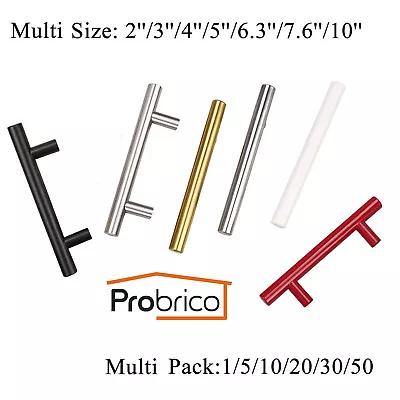 Probrico Kitchen Cabinet Pulls Brushed Nickel Cupboard Round T Bar Handle Drawer • $6.08