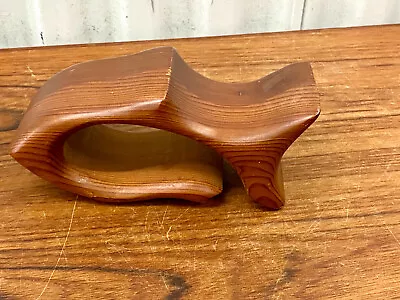 Mid Century Vintage Handcrafted Redwood Abstract Fish Sculpture • $28.99