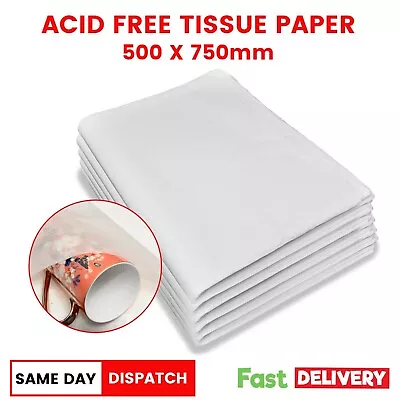 White Acid Free Tissue Paper High Quality Large Gift Wrapping Sheets 500x750mm • £54.99