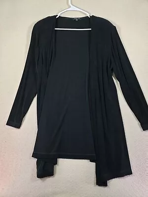 Vikki Vi Sweater Womens 0X Black Knit Long Sleeve Open Front Stretch Cardigan • $24.95