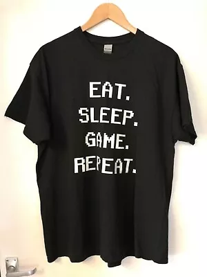 Eat Sleep Game Repeat T Shirt XL • £8.95