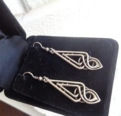 SUPERB Scottish Sterling Silver AILSA Celtic Drop Earrings  - Ola Gorie Orkney • £89