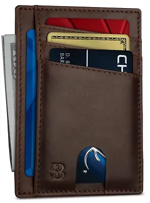 Mens Slim Wallet RFID Blocking Card Holder. Front Pocket Leather Wallets For Men • $19.99
