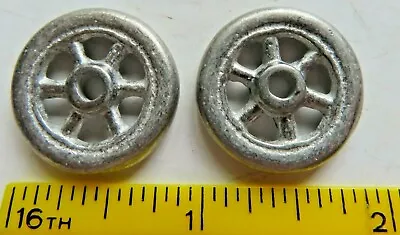 Pair Of Replacement Cast Metal Spoked Wheels For Arcade Vehicle 7/8  Diameter • $10.25