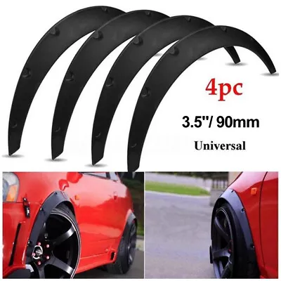 4Pcs 3.5 /90mm Universal Flexible Car Fender Flares Extra Wide Body Wheel Arches • $32.99