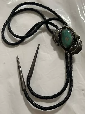 Vintage Navajo Turquoise Bennett C-31 Bolo Tie • $100