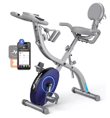 MERACH Folding Exercise Bike 4 In 1 Magnetic Stationary Bike For Home Silver • $110