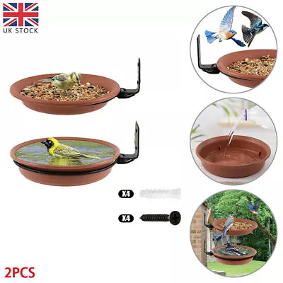 £8.99 • Buy 2Pcs Bird Feeder With Stand Bird Bath Wall Mounted Bird House Feeder Station UK