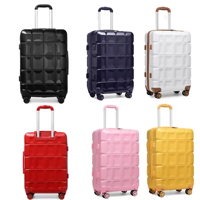 13/20/24/28 Inch ABS Hard Shell Cabin Suitcase 4 Wheels Luggage Set Vanity Case • £29.98