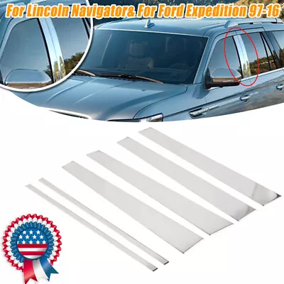 Chrome Pillar Car Posts Cover For Lincoln Navigator For Ford Expedition 97-2016 • $32.95