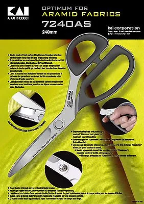 Kai Premium Kevlar & Aramid Professional Scissors Shears 9.5  7240-AS (240mm) • $100.13