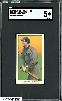 T206 Ed Abbaticchio Brown Sleeves Pittsburgh Piedmont 150 Subjects SGC 5 EX • $78