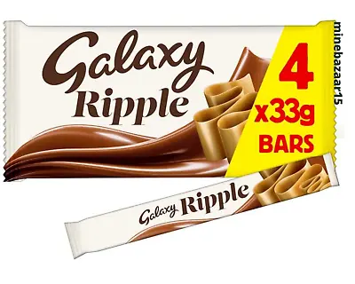 5x Galaxy Ripple Chocolate Bars Chocolate Gift Milk Chocolate Chocolate 4x33g • £11.90