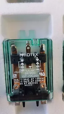 MIDTEX 157-72C200 24VDC DPDT 10A Latching Relay *New* S1AB • $14.99