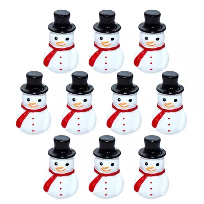 10pcs Miniature Snowman Figurines Christmas Miniatures Ornaments Christmas • $7.28