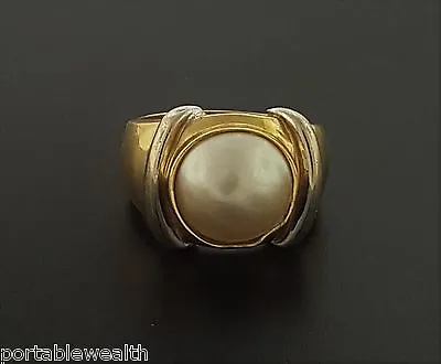Skal 11mm Mabe Pearl Ladies Ring 14K Yellow Gold White Gold  • $1000