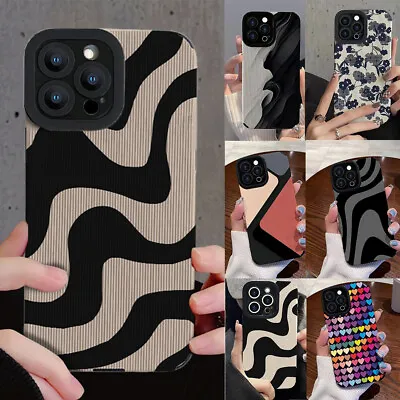 Case For IPhone 15 14 Pro Max 13 12 11 Stylish Pattern Shockproof Silicone Cover • £4.29