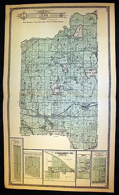 Leoni Township 1911 Plat Map Jackson County Michigan Original • $22.50