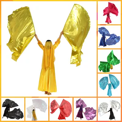 Dance Semicircle Worship Angel Wing Flags Banner Metallic Praise Flag And Stick • $11.71