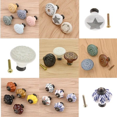 $4.39 • Buy Vintage Cabinet Knob Ceramic Door Drawer Pull Cupboard Furniture Handle Decor