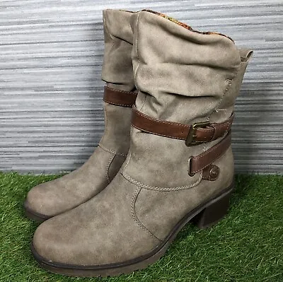 £23.99 • Buy Pavers Relife Boots Brown Taupe Zip Up Biker Boots Womens Size UK 8