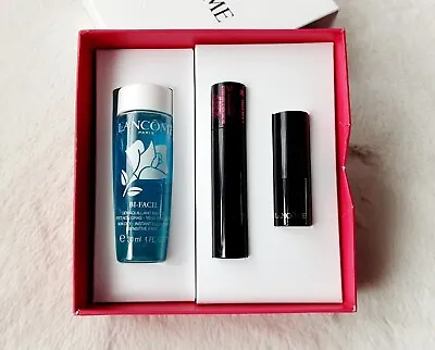 Lancome Gift Set Bi-Facil 30ml With Bad Ruby 01 Lipstick & Mascara Trio BNIB • £16.99