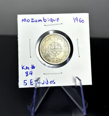 1960 Mozambique 5 Escudos Unc Silver Coin • $14.40