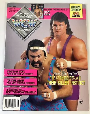 Vintage Wrestling WCW Magazine May 1992 Steiner Brothers With Poster • $14.99