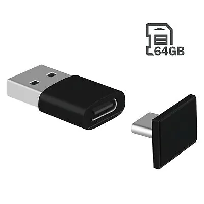 Car U Disk Type-C 64GB Mini Short Flash Drive Pendrive W/ USB To USB-C Adapter • $12.99