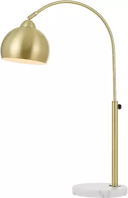 Colette Table Lamp With Metal Globe Shade Pale Gold Finish With Adjustable Arm A • $235.60