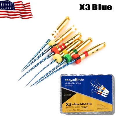 EASYINSMILE X Taper Blue File Dental Endodontic Root Canal Engine File NITI 25mm • $11.99