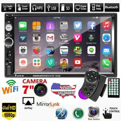 $29.99 • Buy 7  Car Stereo Radio Bluetooth IOS/Android Mirror Link Double 2 Din USB FM AUX IN