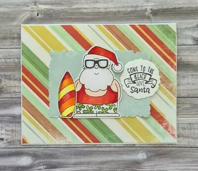 Handmade Christmas Card: Summer Christmas Santa Gone To The Beach Warm Xmas  • $4.99