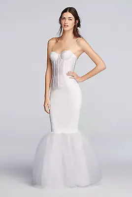 David's Bridal Trumpet Slip Trumpet Petticoat Dress Slip White Women's XS • $49